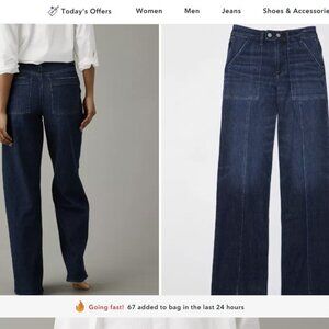 American Eagle Dreamy Drape Stretch High-Waisted Baggy Wide-Leg Jean